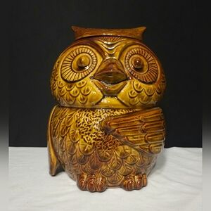 MCCOY Pottery Brown Owl Biscuit Cookie Jar #204